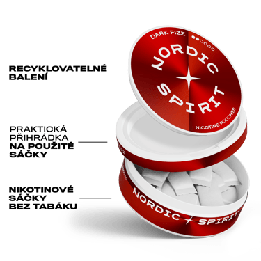 Obsah krabičky nikotinových sáčků Nordic Spirit Dark Fizz Regular